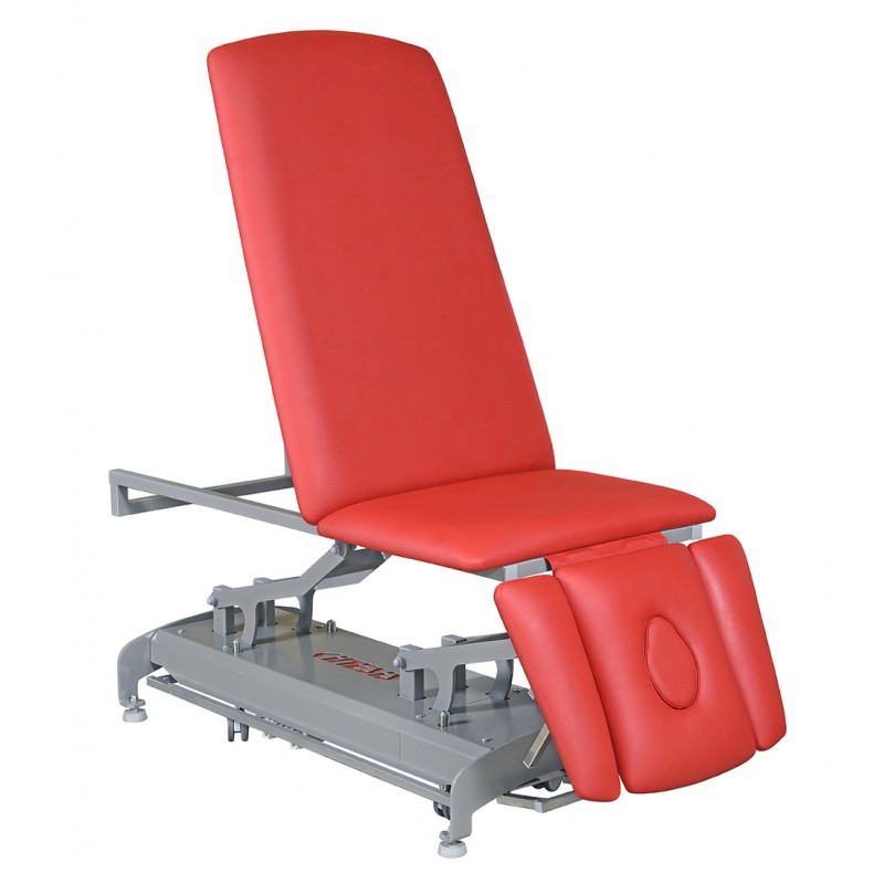Stół rehabilitacyjny, elektryczny, trzyczęściowe leżysko, pozycja fotela